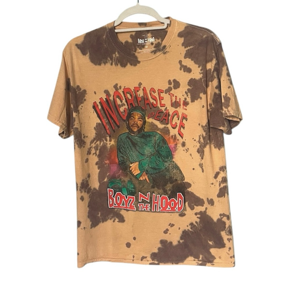 Boyz N The Hood Increase The Peace Tshirt Sz M 100% Cotton Tan Brown Tie Dye